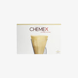 Chemex - Filtry papierowe brązowe, niezłożone 3 filiżanki - 100 sztuk